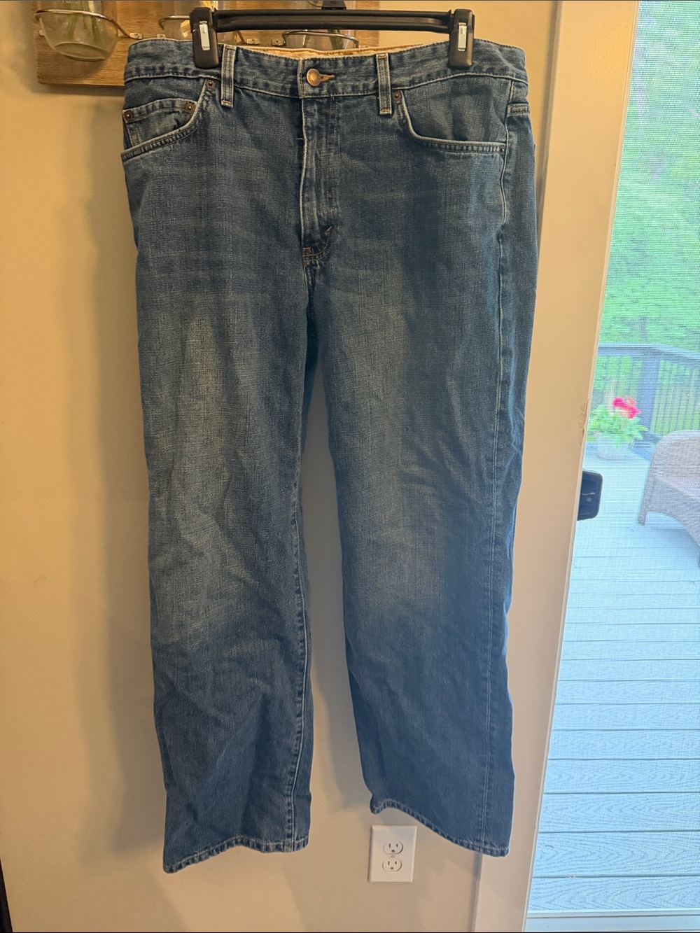 Eddie Bauer Straight-Leg Jeans in Washed Blue